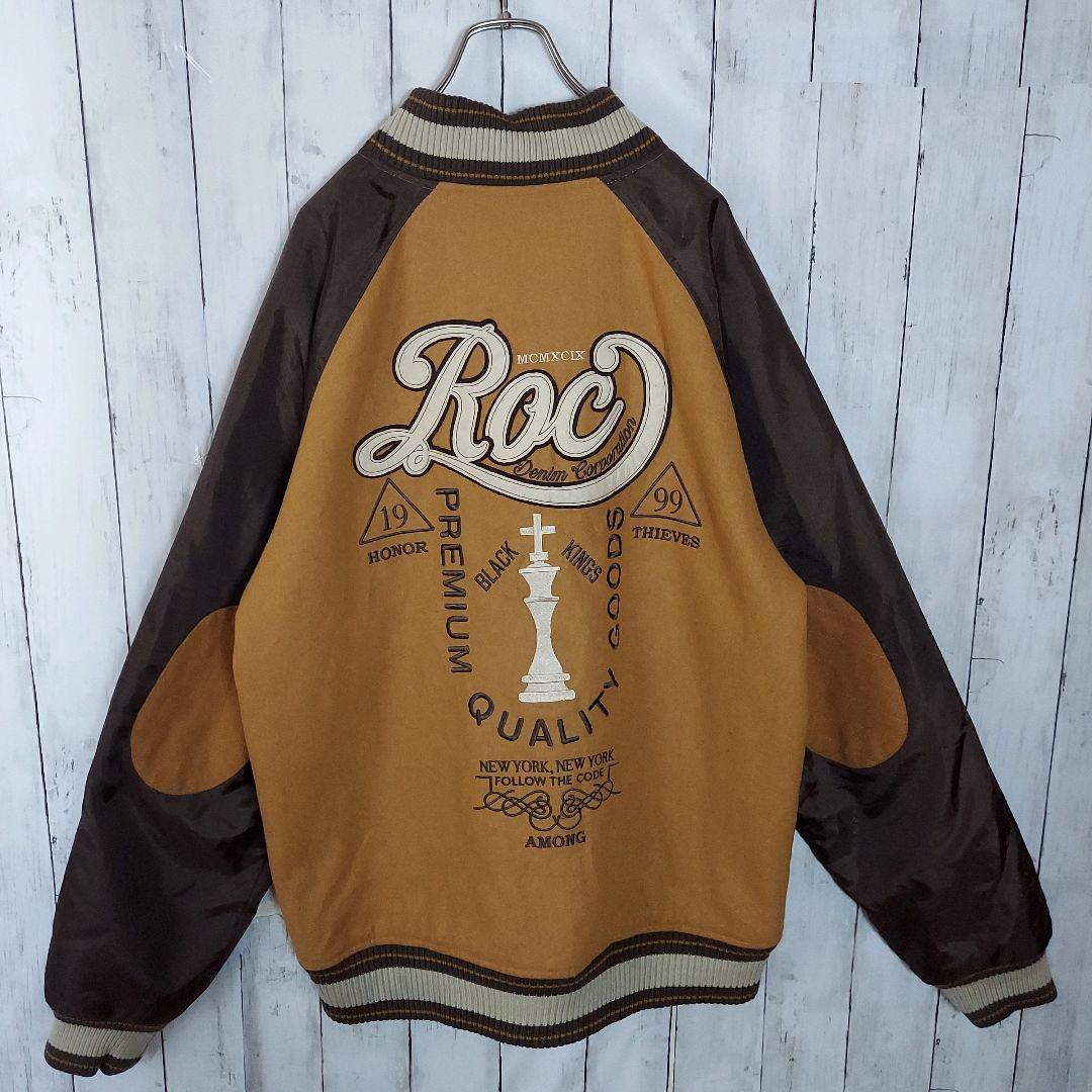 ROCAWEAR】ロカウェア 背面ロゴ スタジャン エルボーパッチ 2XL相当
