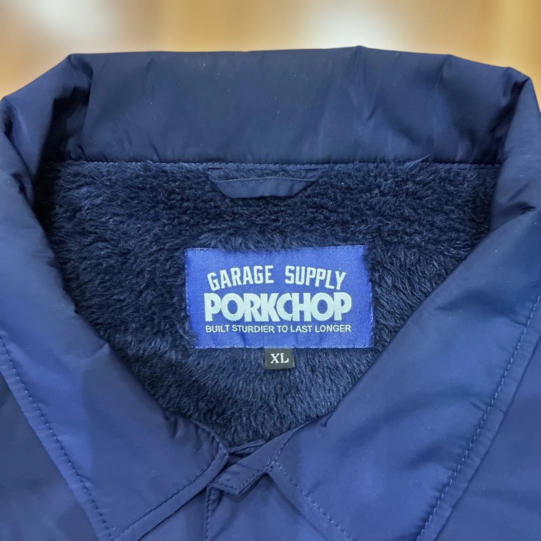 PORKCHOP ポークチョップ ボアコーチジャケット XL ネイビー - メルカリ
