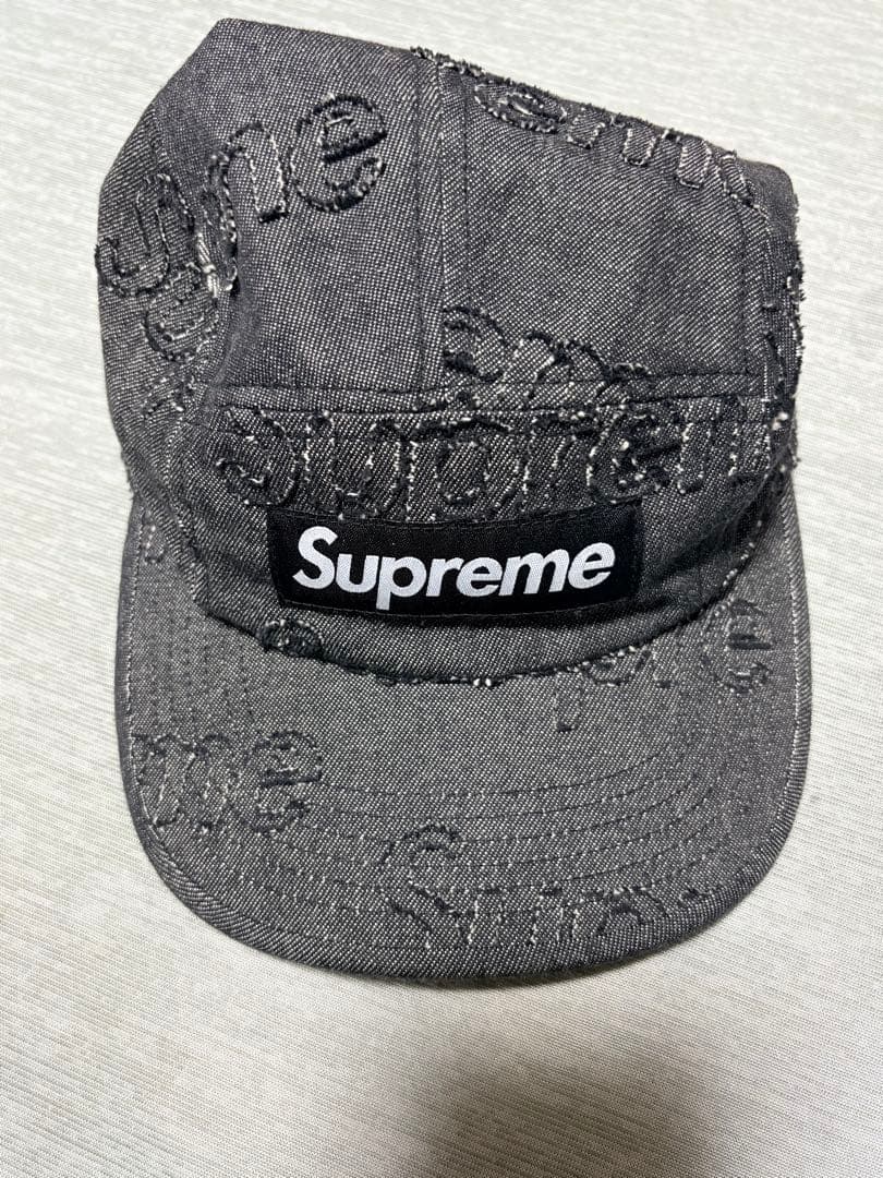 Supreme グレー デニムキャップ - メルカリ