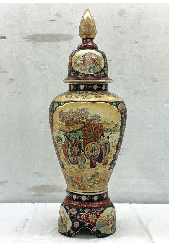 レア 超大型 美品】薩摩焼 沈降壺 高さ約130cm 花瓶 古中国 飾り壺 1