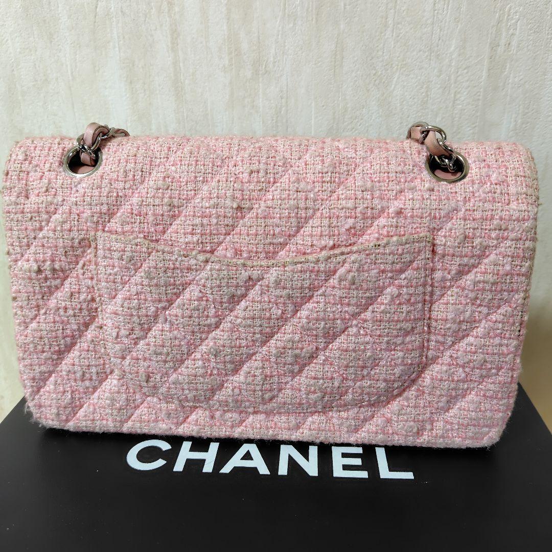CHANEL 激レア ピンク ツイード チェーンショルダーバッグ - メルカリ