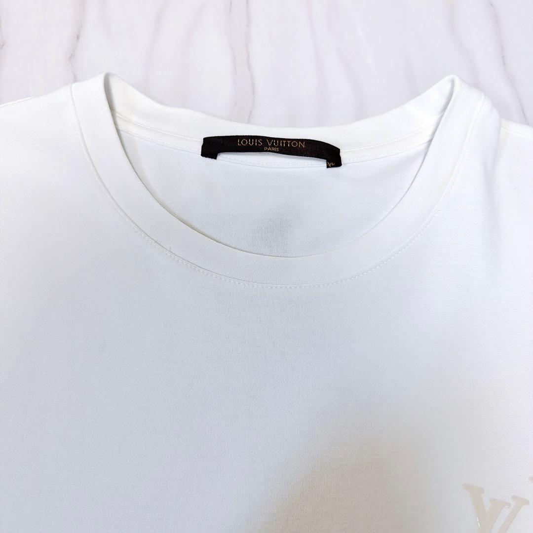 ルイヴィトン Tシャツ 胸ポケット モノグラム ロゴ ホワイト XSサイズ
