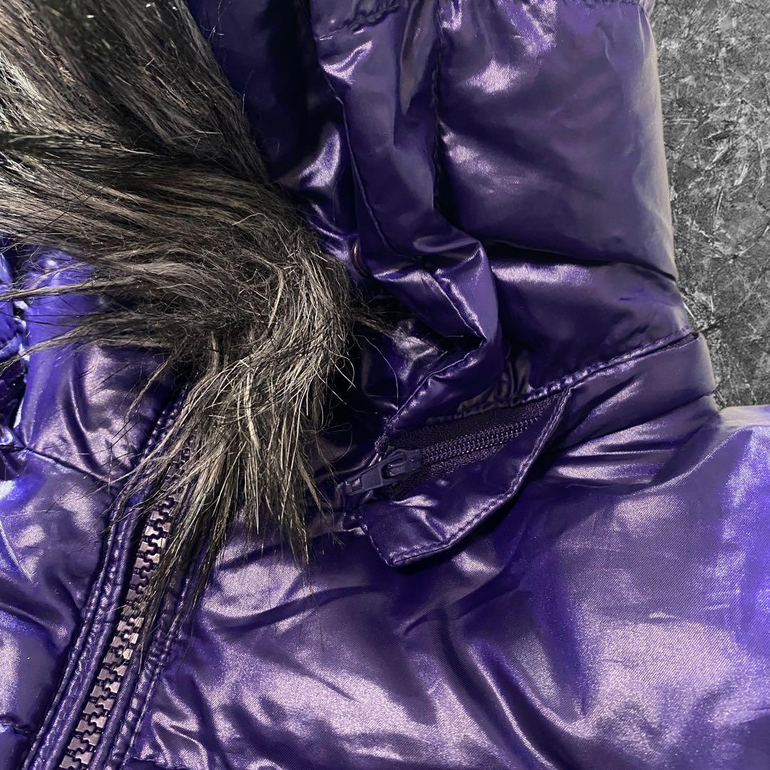 y2k N2B 短丈 ファーダウンジャケット 平成 ギャル男 お兄系 光沢 紫