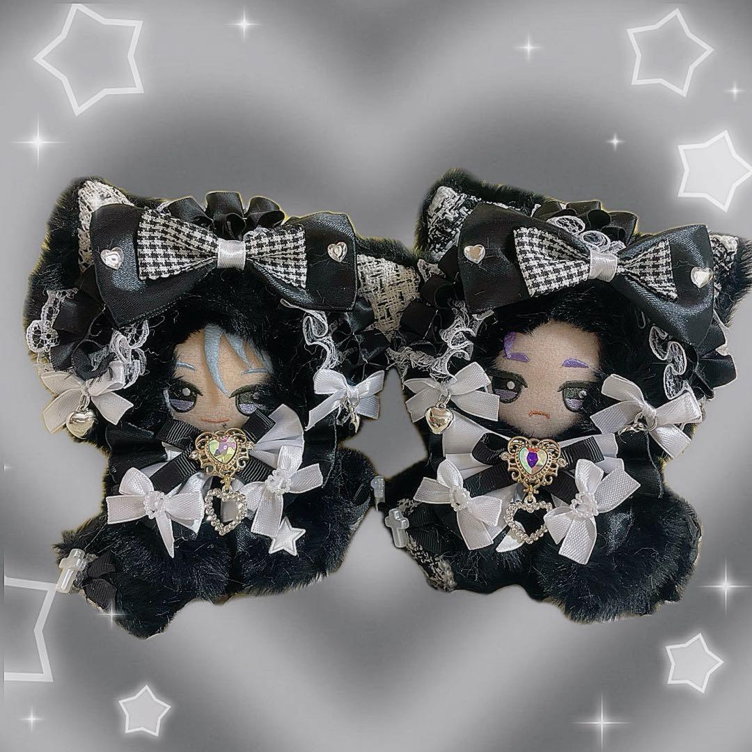 ちびぐるみ 12cm 13cm 着ぐるみ ぬい服 おすわり 黒 ねこ 双子 おすわりぬい服 ぬい服 着ぐるみ ちびぐるみ 黒×紫｛O19｝｜Yahoo