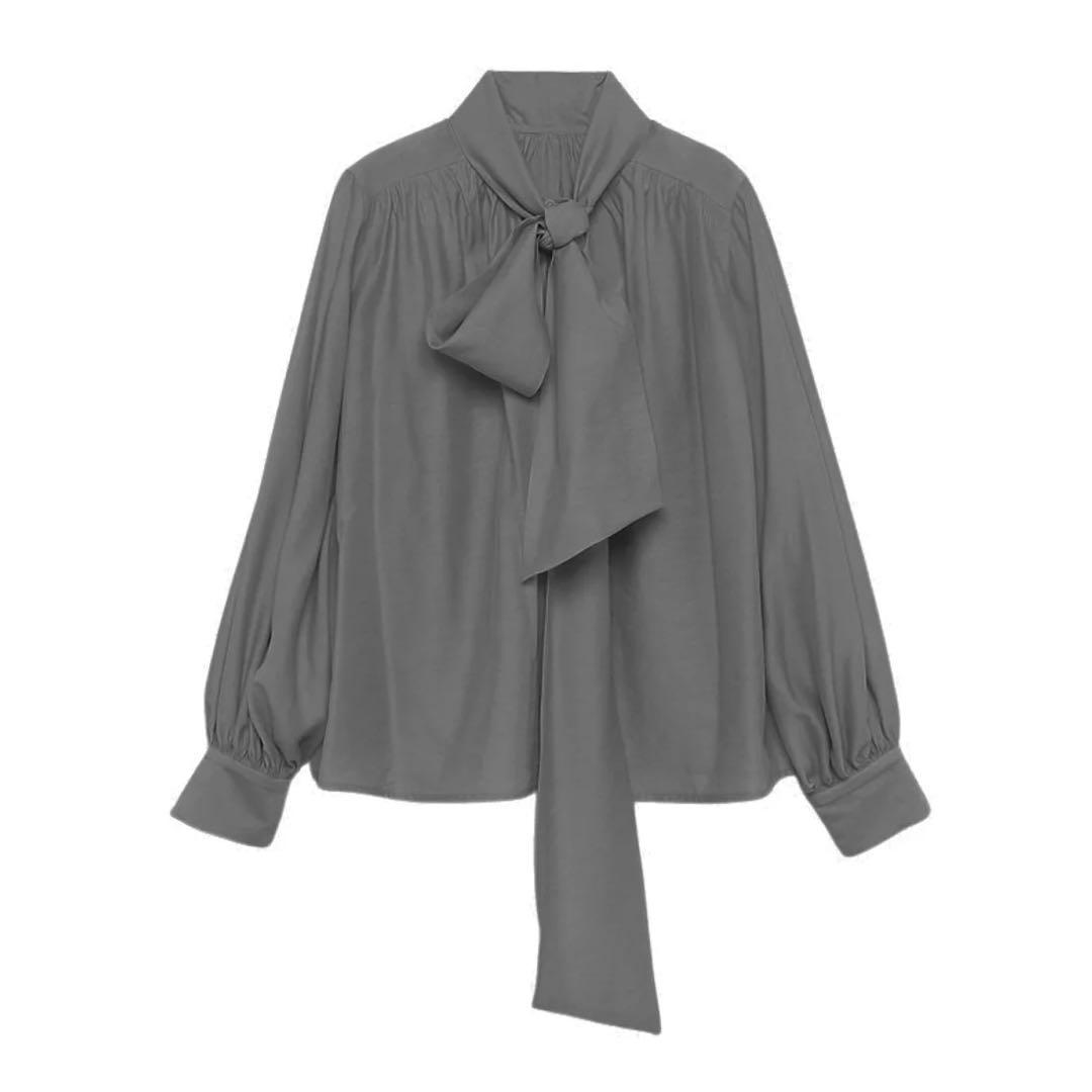 定価16500円/完売品】anuans ボリュームタイブラウス グレー - メルカリ