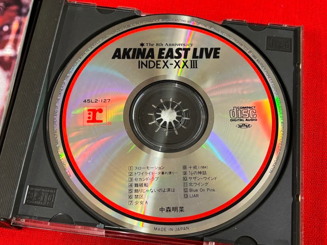 中森明菜AKINA EAST LIVE INDEX-XXIII 8周年記念CD - メルカリ