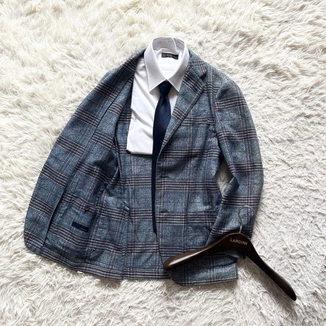 <美品>LARDINI ブルー コットンリネン ジャケット サイズ44 美品>LARDINI ブルー コットンリネン ジャケット サイズ44 - メルカリ