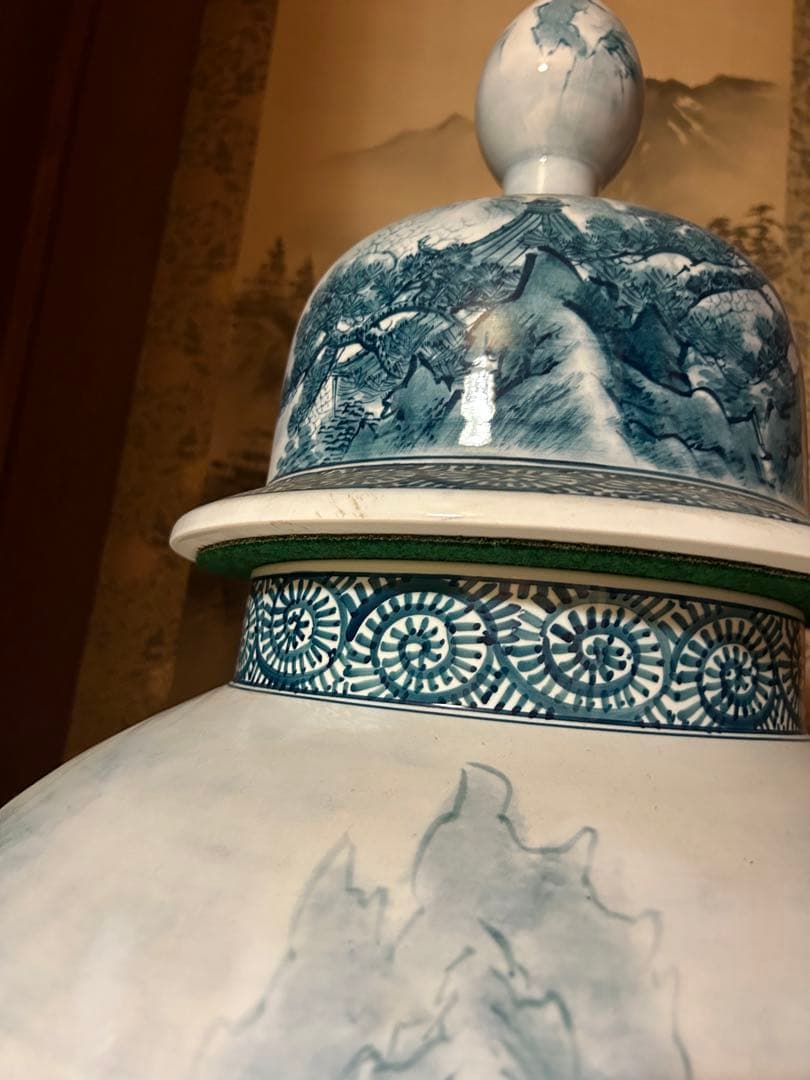 有田焼 金龍窯 博山作 115センチ 山水飾壷 沈香壺