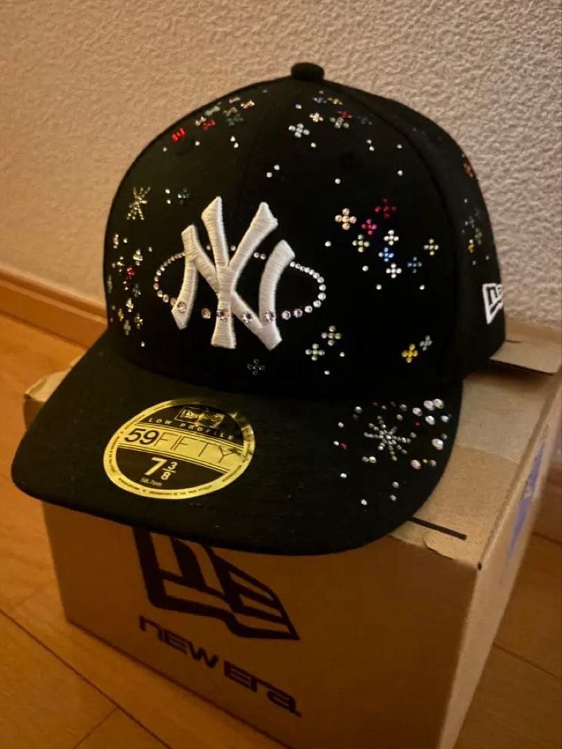 在庫処分New Era 59FIFTY ブラック 73/8 スワロフスキー Swarovski Crystal Black New York Yankees New Era 59Fifty Fitted