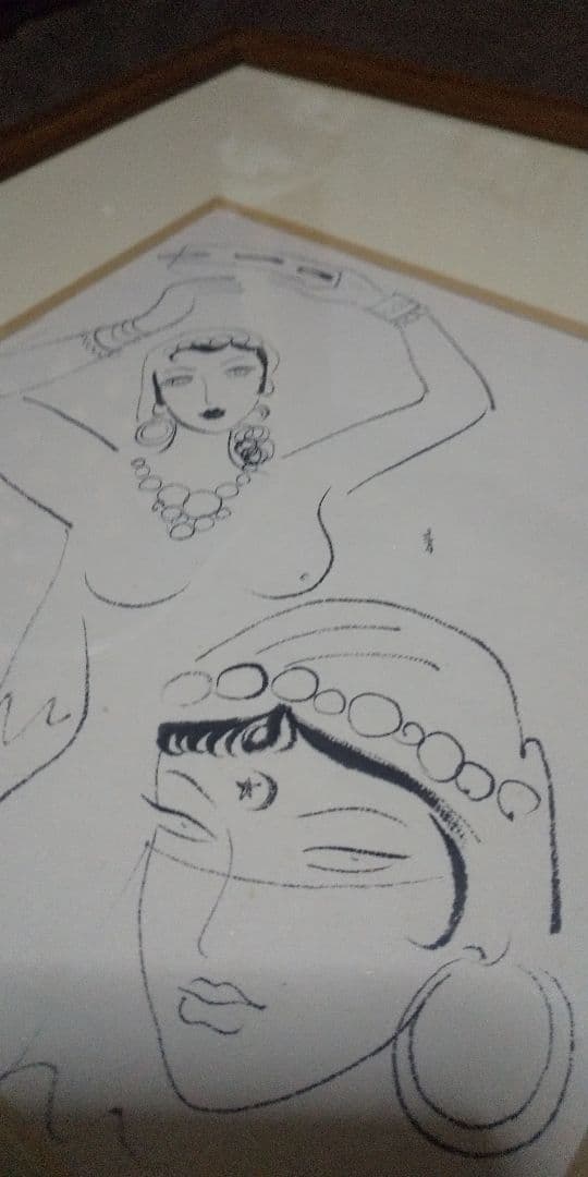 東郷青児画伯 真筆のデッサン(アラブの女)