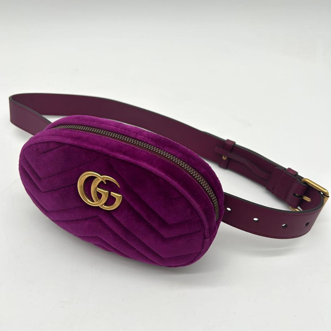 極美品】グッチ マーモント ベロア ボディバッグ ウエストポーチ