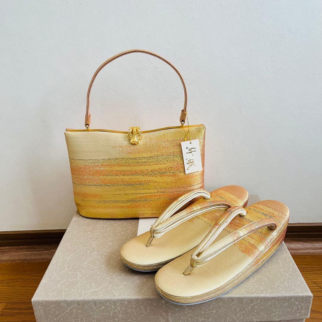 【美品】紗織 高級草履バッグセット フォーマル 楽天市場】草履バッグセット 高級 紗織 選べる 4サイズ 礼装用 金