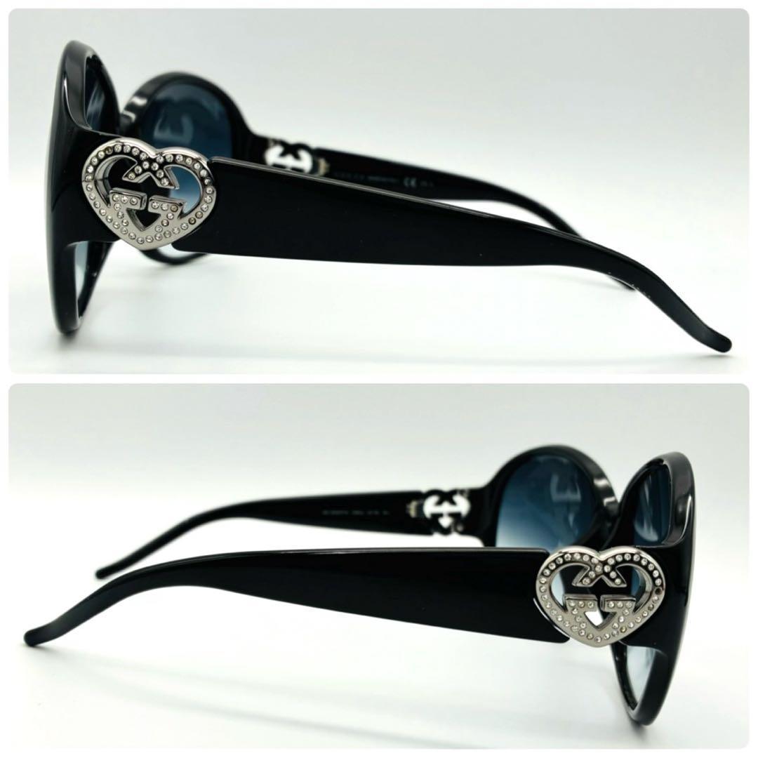 GUCCI グッチ サングラス GG ラインストーン ハート ブラック ケース付