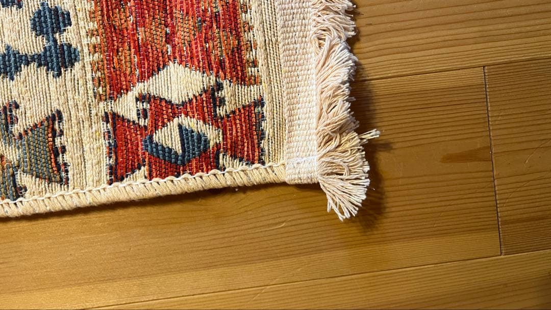 アルバニア産　90×57.5cm トライバルラグ　キリム　新品