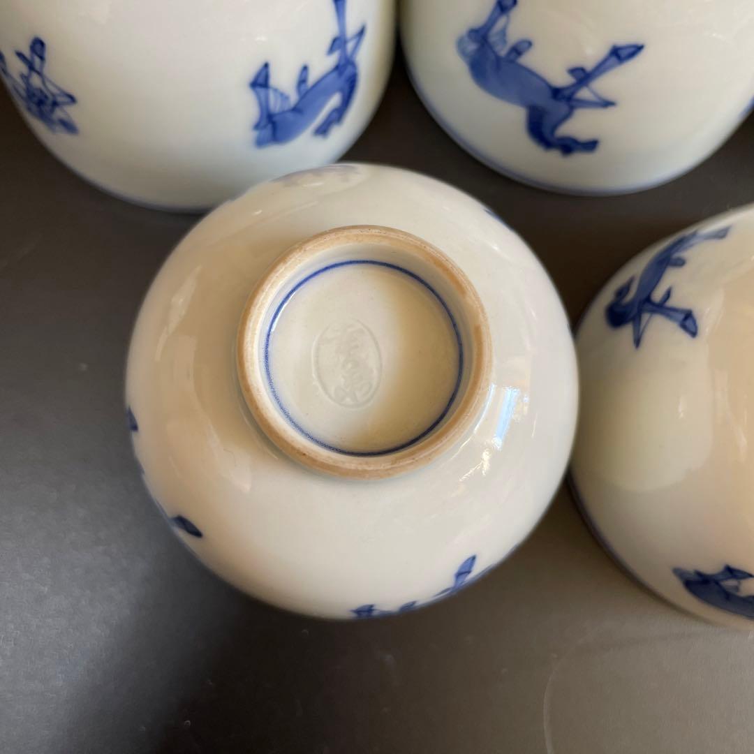 古い染め付け茶器 在名あり 雲魯？急須 前茶碗 建水の通販はau PAY