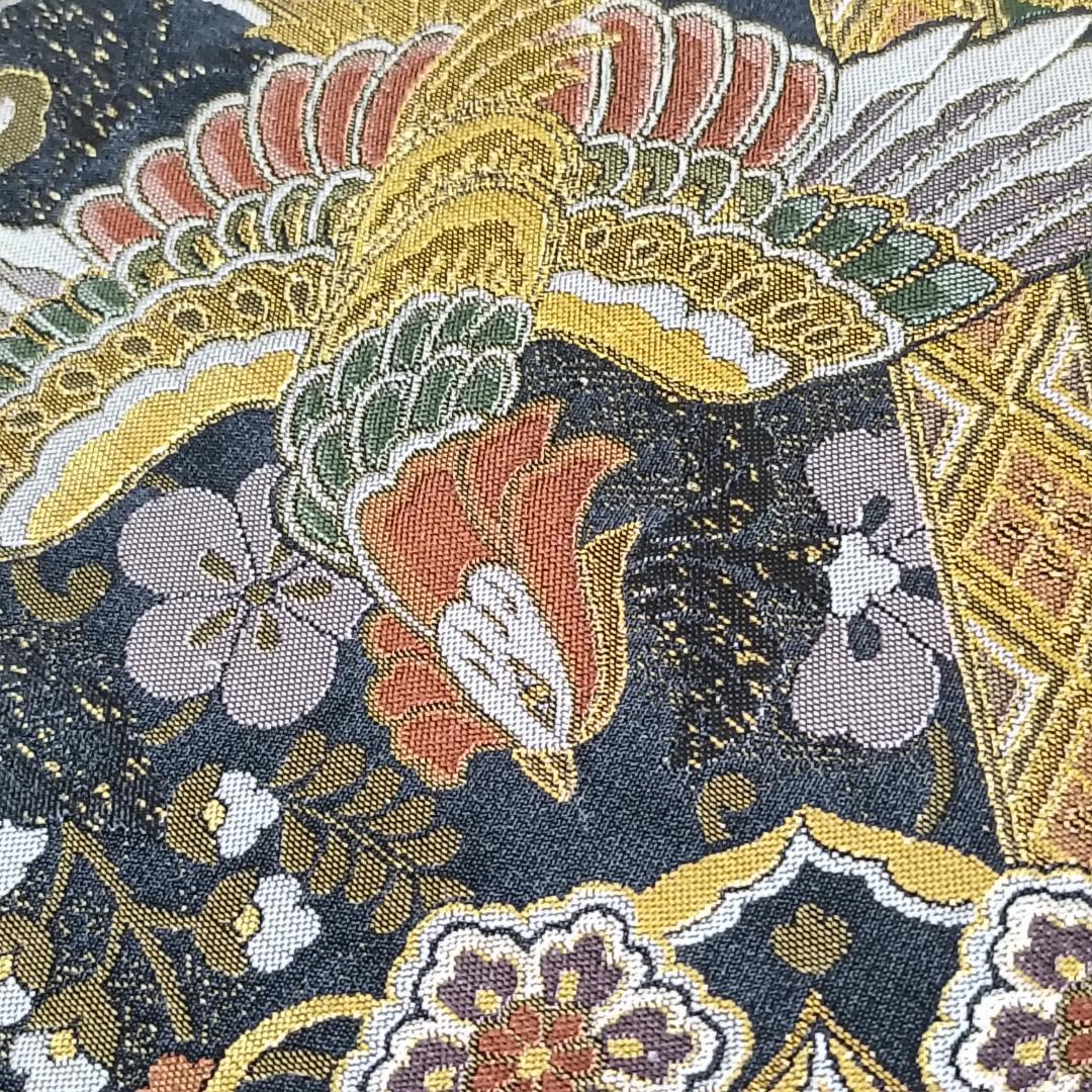 ◇1016◇全通柄 袋帯 本金箔超極細織錦 唐渡花鳥全通 西陣織 正絹 着物