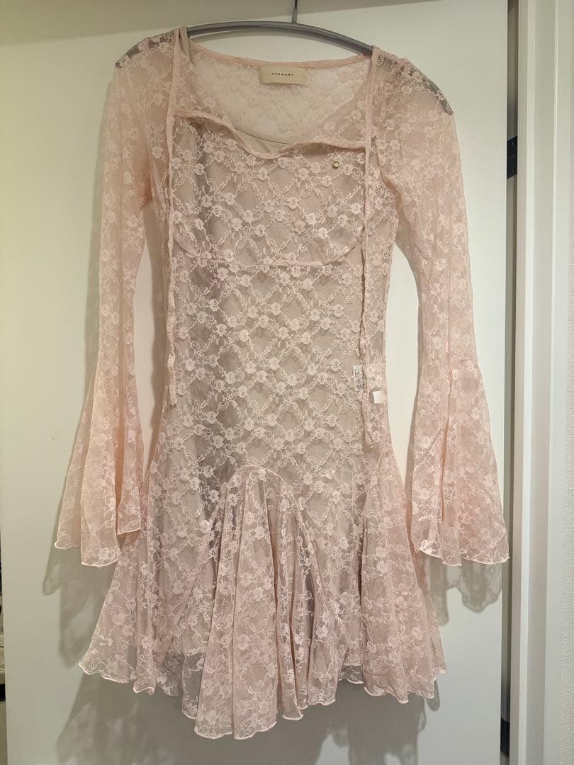 andmary Cereza lace mini dress pink - メルカリ