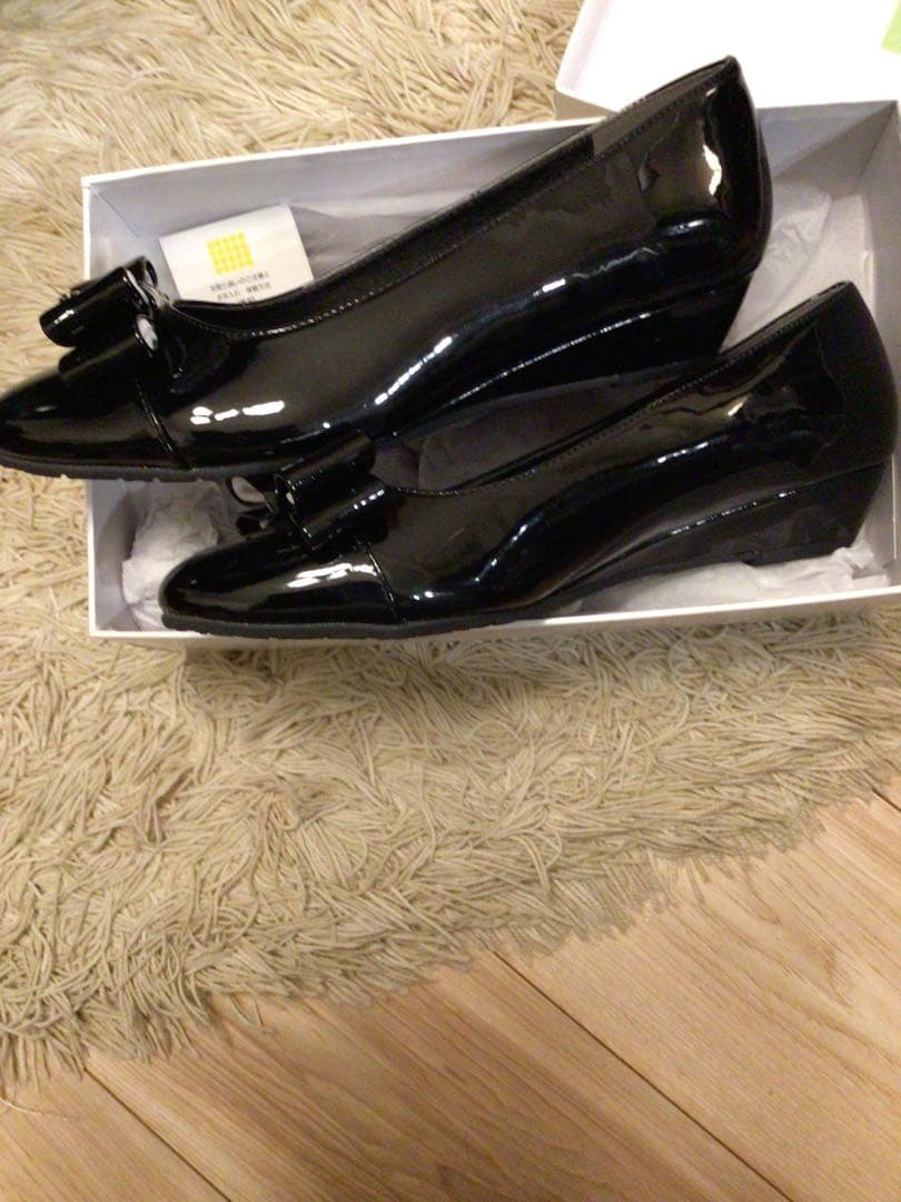 新品【晴雨兼用】NOBLE RIBBON レインシューズ　24.5cm