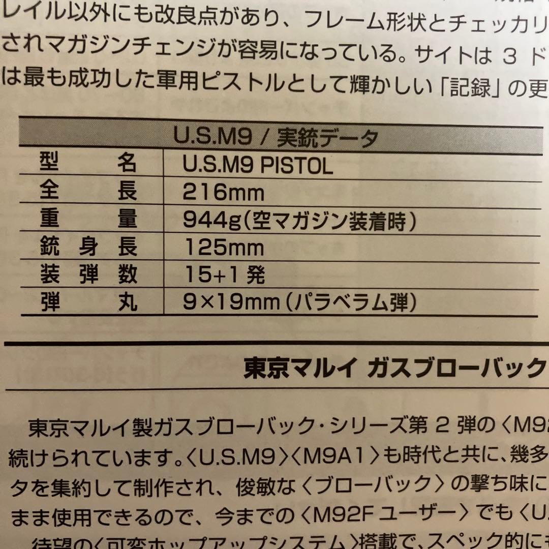 【美品】戦闘者　東京マルイ　U.S.M9 ガス銃　ガスガン取扱説明書あり