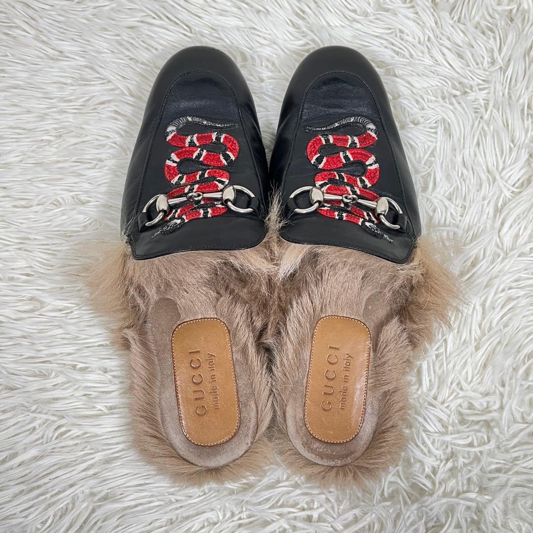 GUCCI プリンスタウン スネーク ホースビット ローファー サンダル