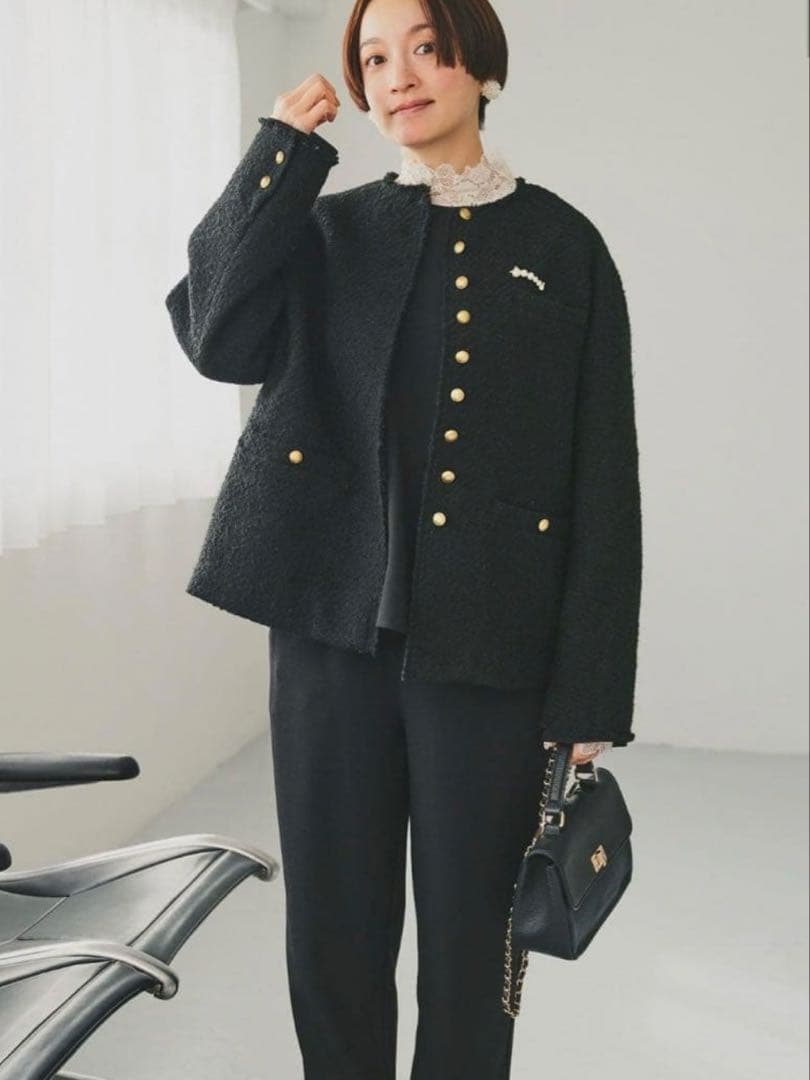 ピュアルセシンノーカラージャケット - メルカリ