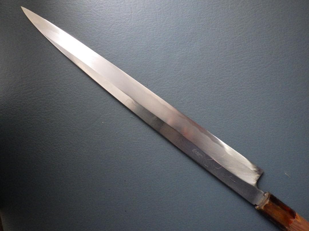 で*ん様 東京/久元作☆柳刃包丁尺寸290mmマチ/水牛八角柄☆手研ぎ