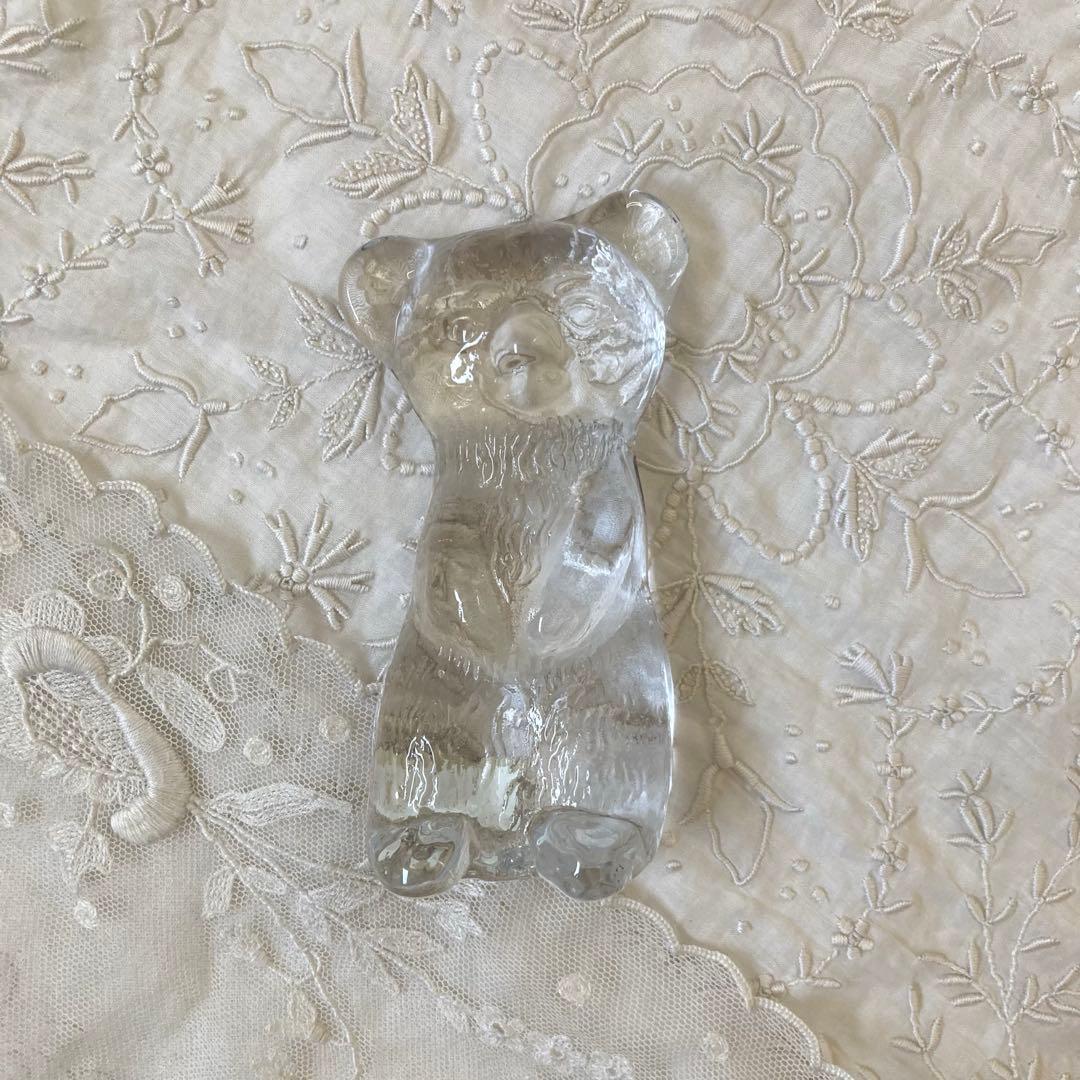 北欧ヴィンテージ エダクリスタル社 クマさんのガラスオブジェ