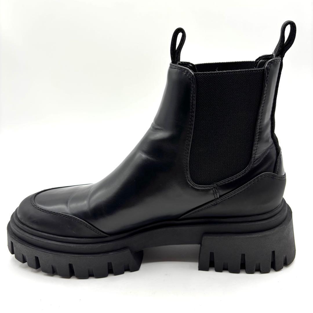 ZARA ザラ サイドゴアブーツ 厚底 トラックソール 24cm 本革 ブラック