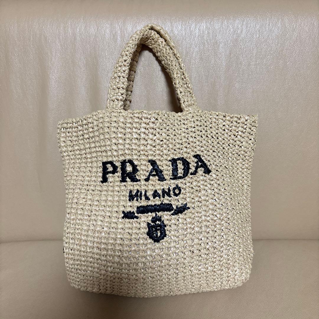 ‼️美品‼️PRADA スモールクロシェトートバッグ Black Small Crochet Tote Bag | PRADA