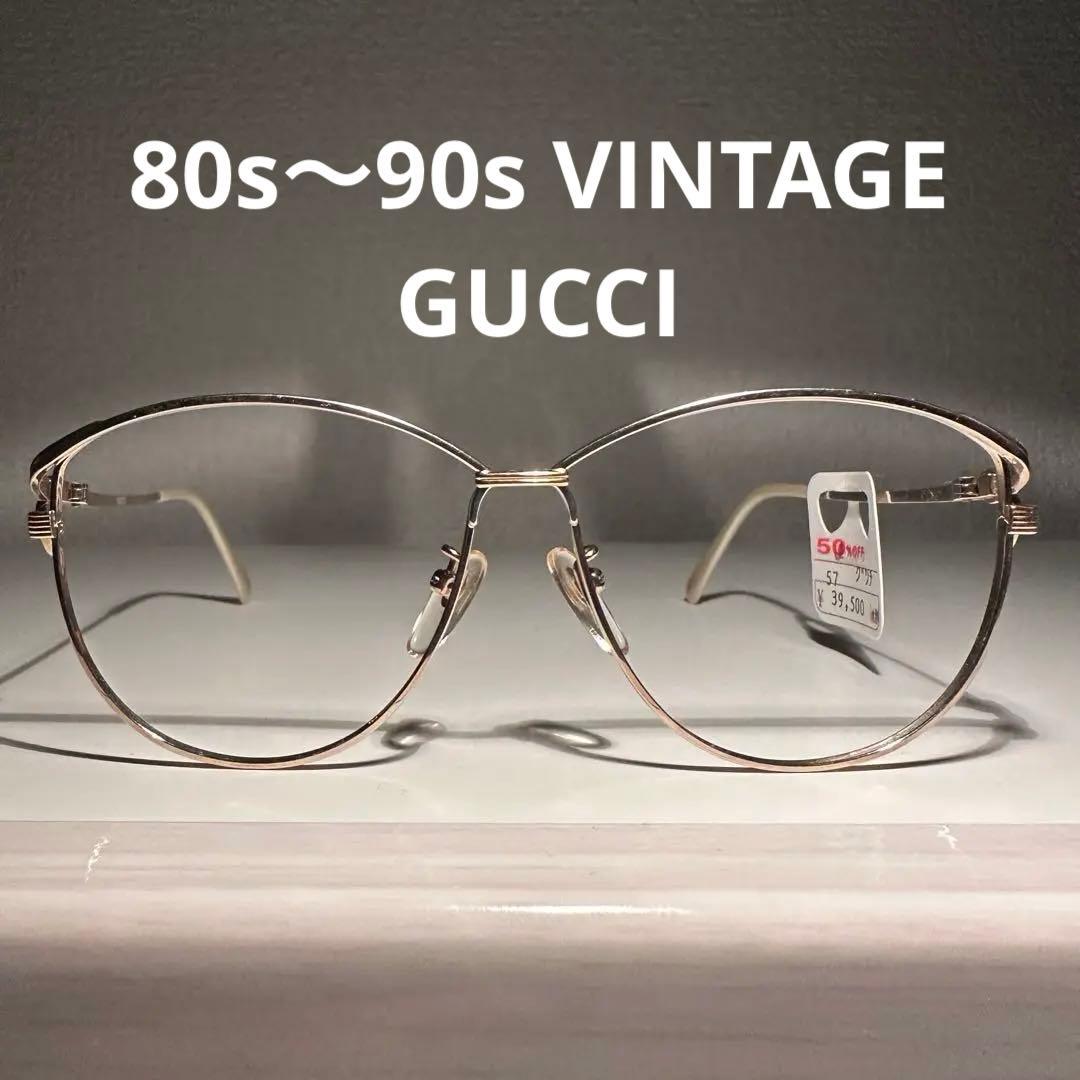当時定価39500円 80s〜90s vintage GUCCI メガネフレーム GUCCI（グッチ） メガネ 眼鏡 フレーム のみ GG0858OJ-001 ハバナ