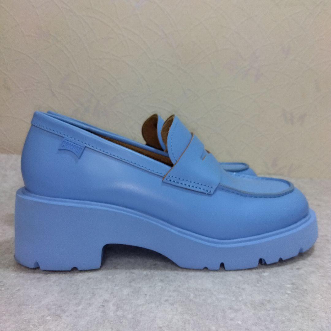 美品CAMPER カンペール 水色 厚底ローファー37 - メルカリ