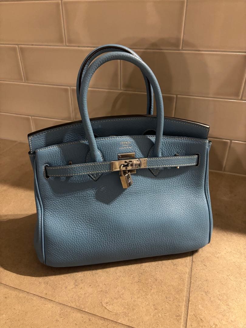 ライトブルー レザー トートバッグ 女性用ライトブルー縦型ソフトレザートートバッグ | Baginning