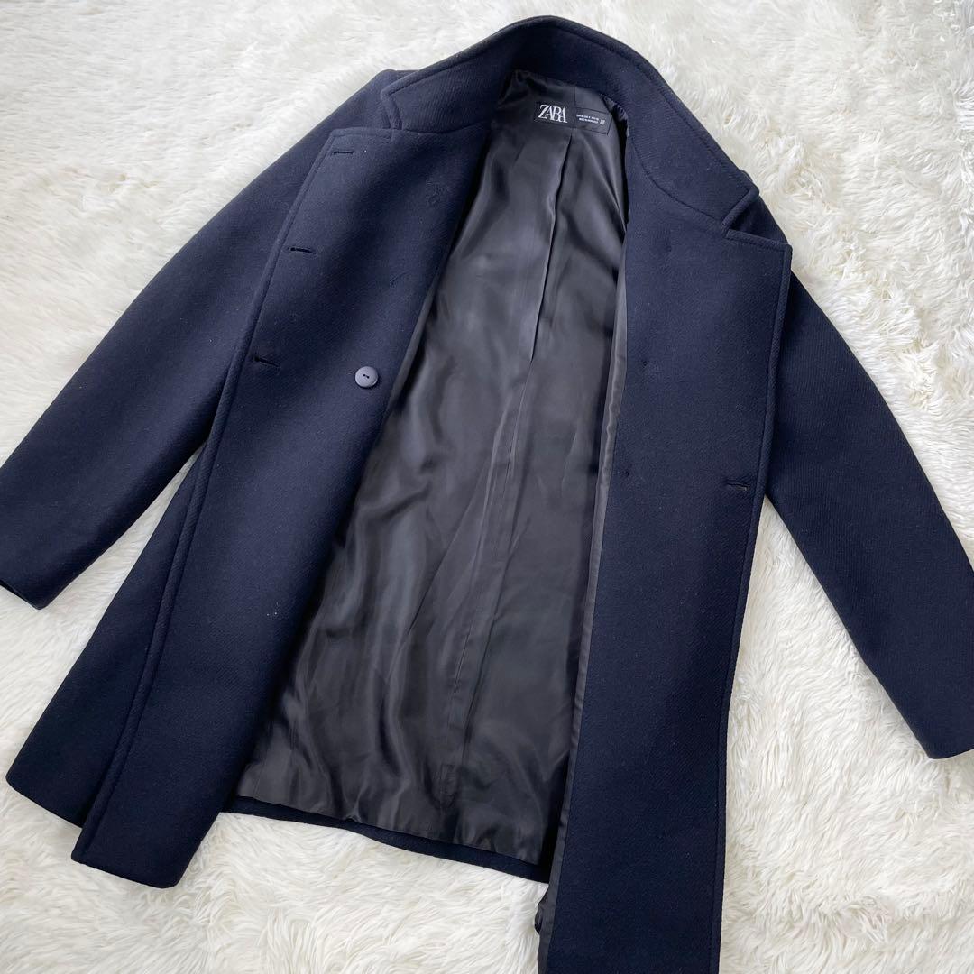極美品 ZARA ダブルブレストハイネックウールブレンドコート - メルカリ