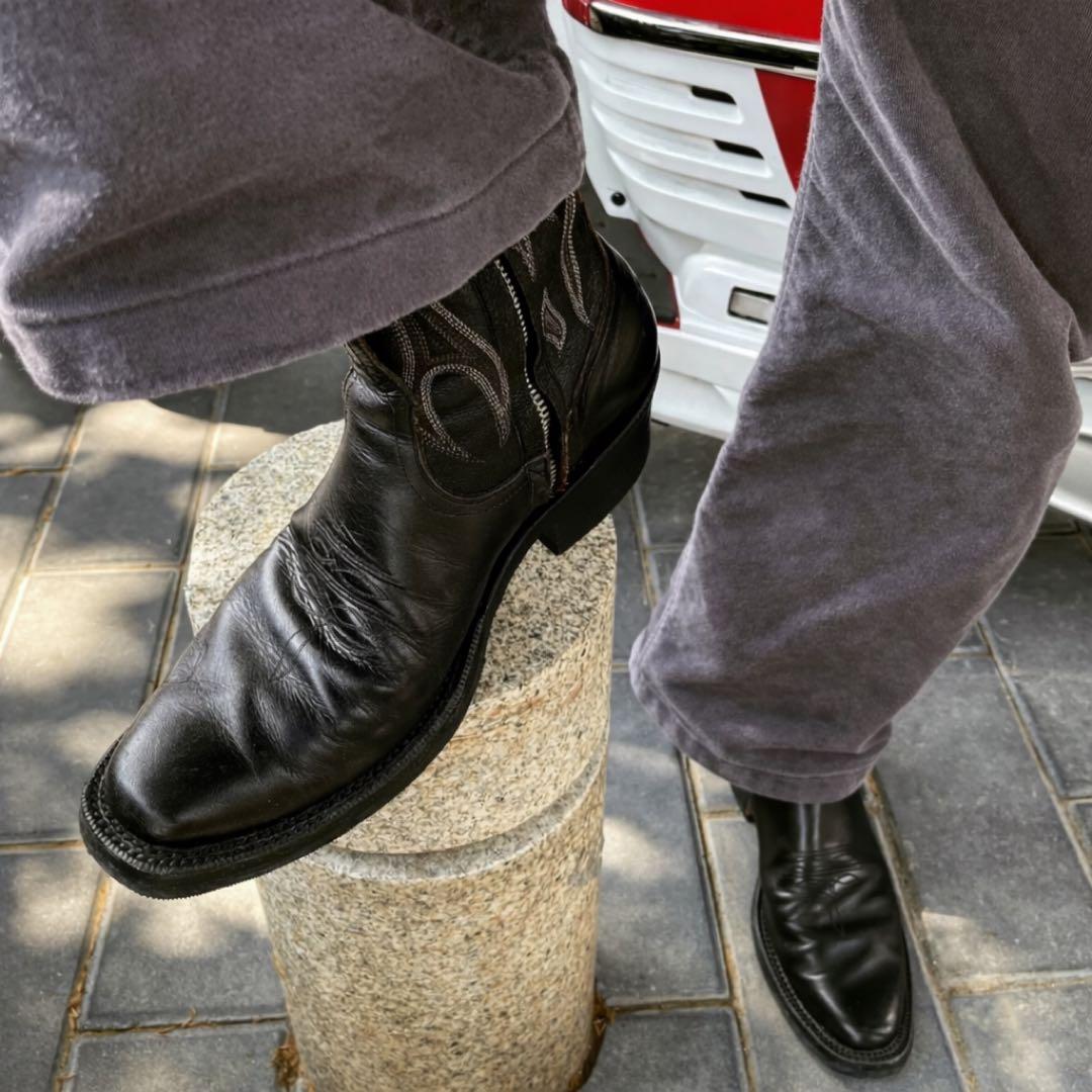 Vintage Ashen Flame Zip-up Heel Boot ブーツ - メルカリ