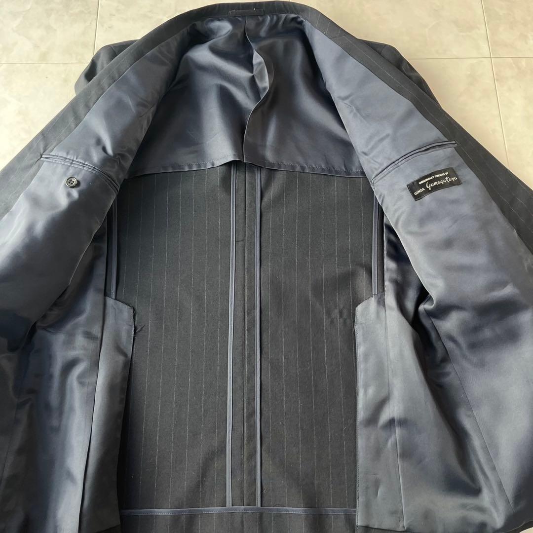 90s 豪華5点セット ダブルスーツ シャツ YSLネクタイ ピンズ ネイビー