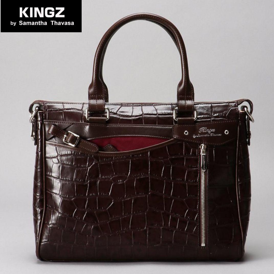 未使用！ KINGZ ブレイン小 (クロコ型押しVer.) 　ダークブラウン キングズ KINGZ ブレインクロコ2020小 (ダークブラウン) -Samantha
