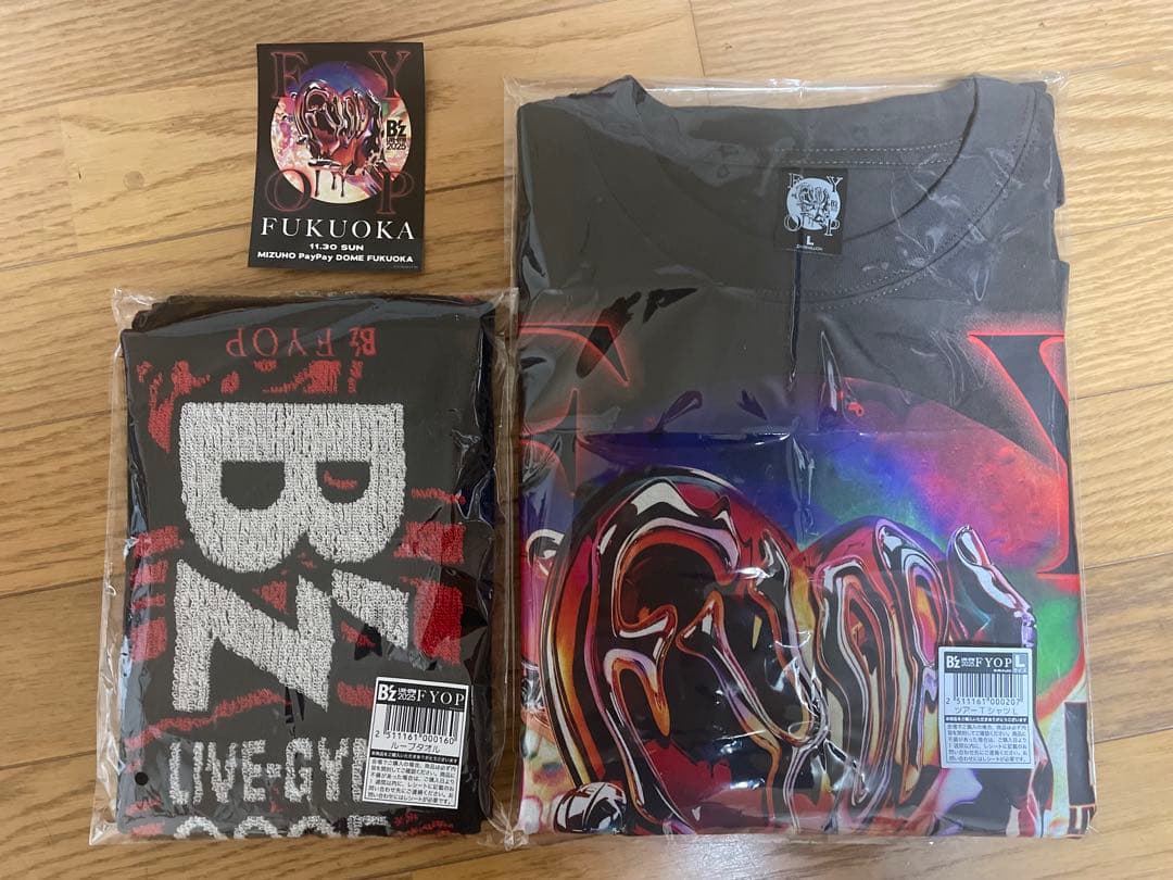 B'z 2025 FYOP ループタオル・ツアーTシャツ L ステッカー福岡 B'z