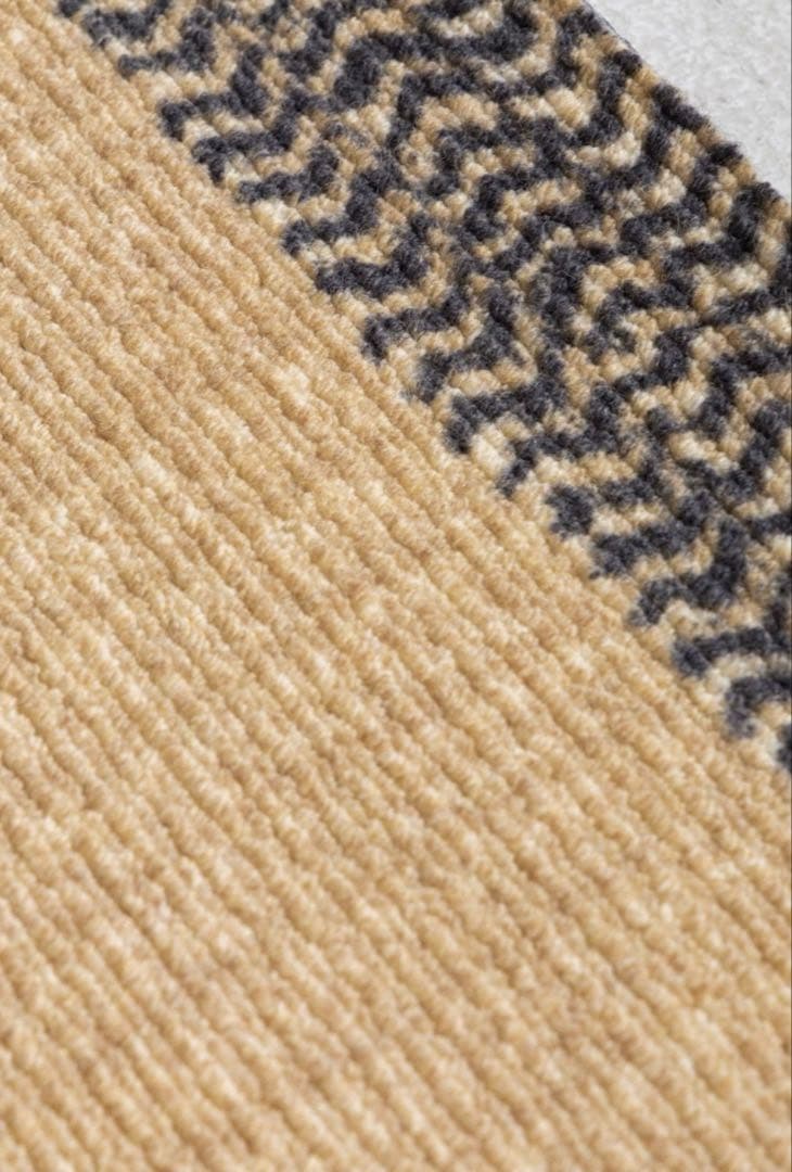 ニュージーランドウール ジュート 手織りラグ 1.4m×2m 北欧風 和モダン