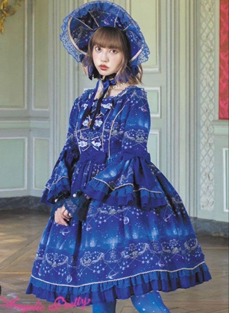 星座が導くオーロラの夢Dress ロリータ Angelic Pretty 水色 - メルカリ
