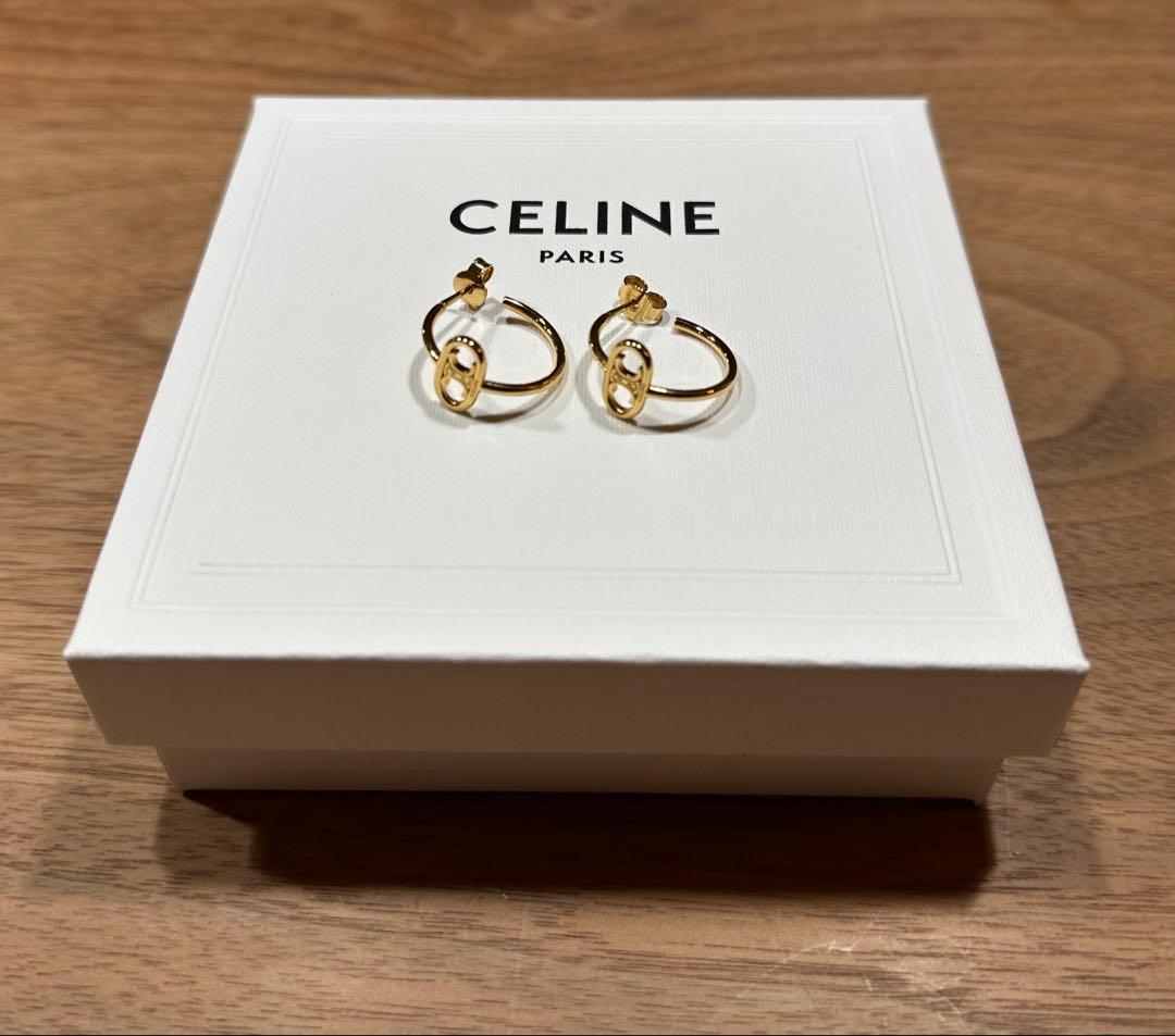 保証書付き】CELINE ゴールド フープピアス - メルカリ