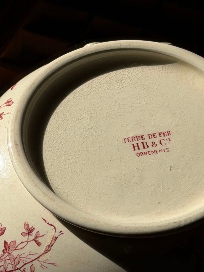 ⚫︎フランスアンティーク⚫︎HB&C ショワジールロワ窯⚫︎深赤色の