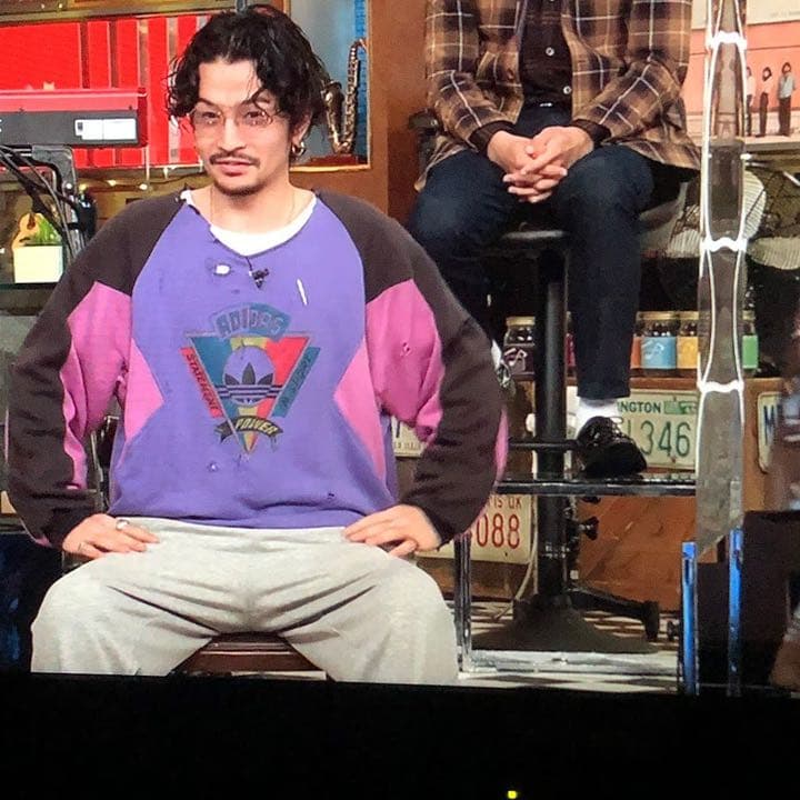 80s ヴィンテージ アディダス マルチカラー スウェット 常田大希着