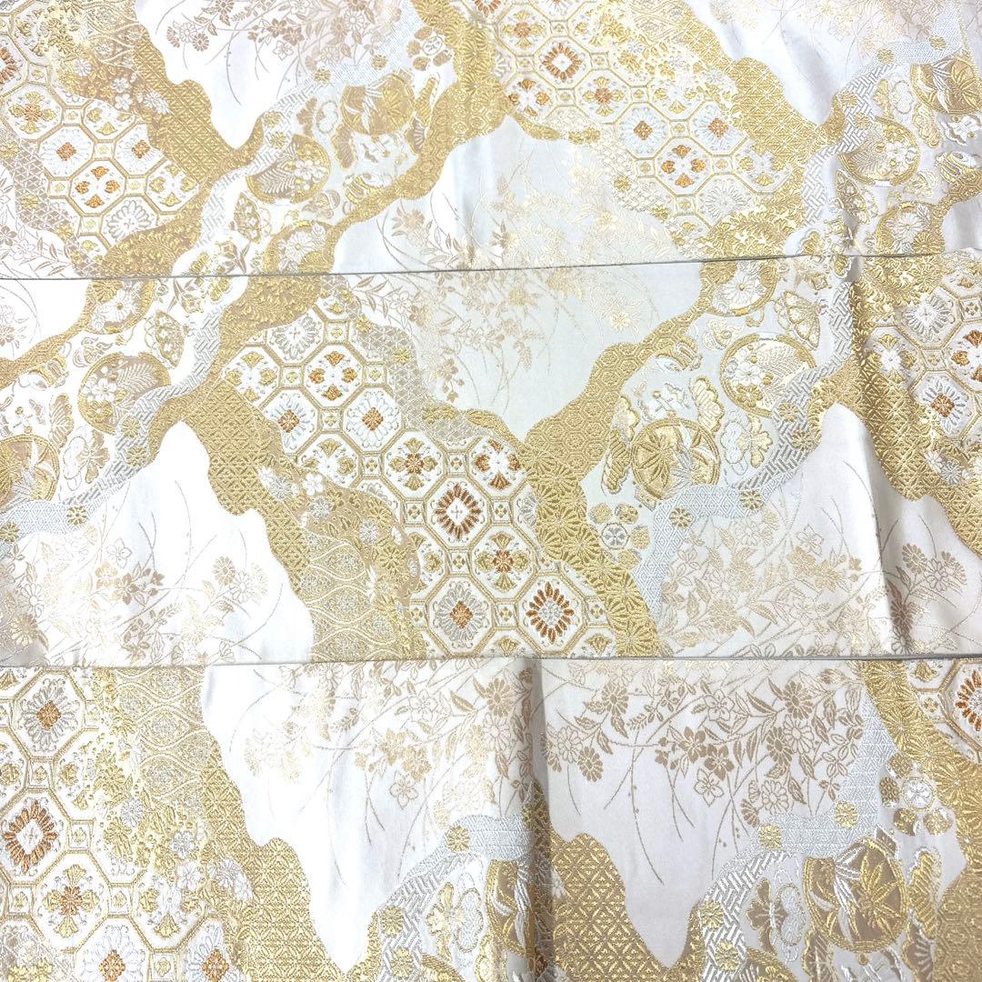 帯6008 ○高級 正絹 美保姿 全通 袋帯 宝尽くし 松竹梅