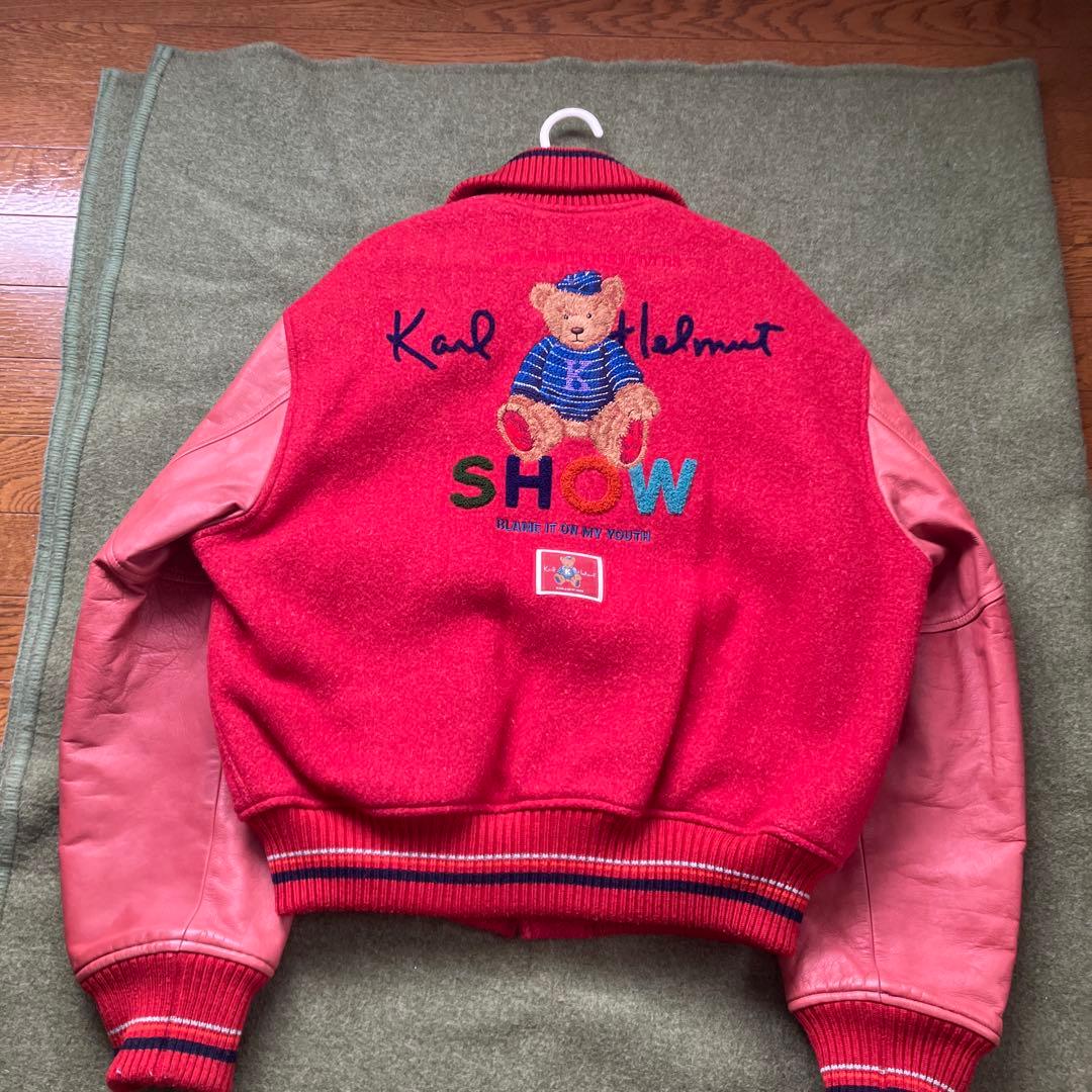 Karl Helmut スタジャン 赤 ピンク - メルカリ