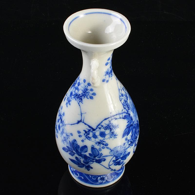 瀬戸焼 古瀬戸 染付 花蝶文 双耳瓶 H R7183 - メルカリ