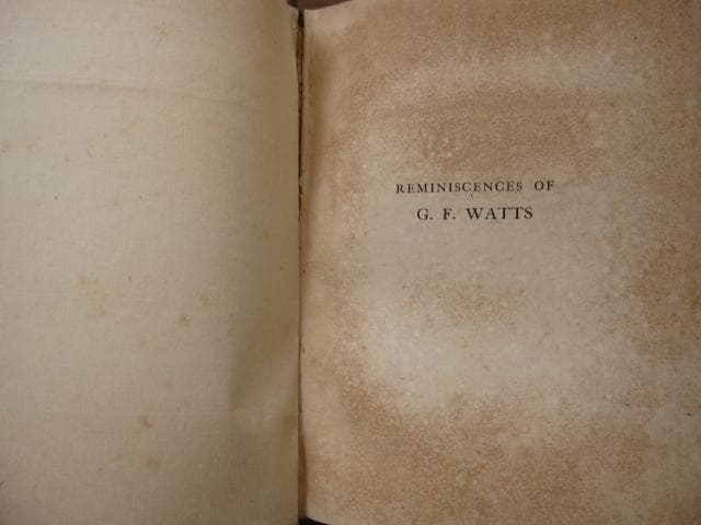 G.F. Watts: Reminiscences　1905年　ビンテージ本