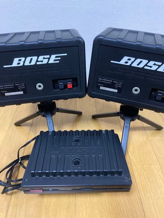 BOSE111ADと1705アンプのセットKENWOODミニ3脚付