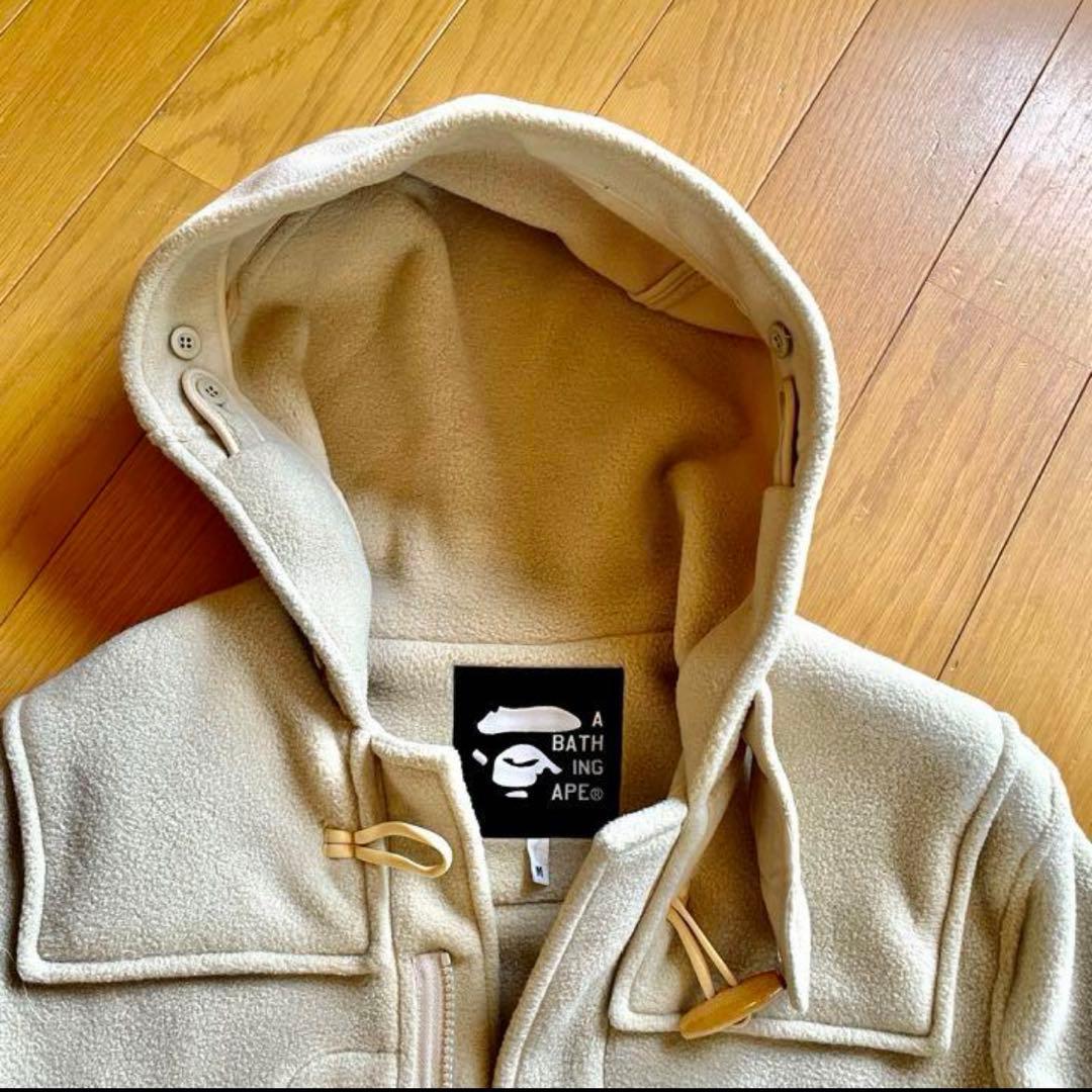 美品 A BATHING APE フリース ダッフルコート ベージュ - メルカリ