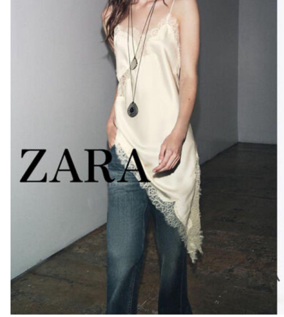 【ZARA】ZWCOLLECTIONアシンメトリーレースワンピース ZARA】ZW COLLECTION アシンメトリーレースワンピース (ZARA