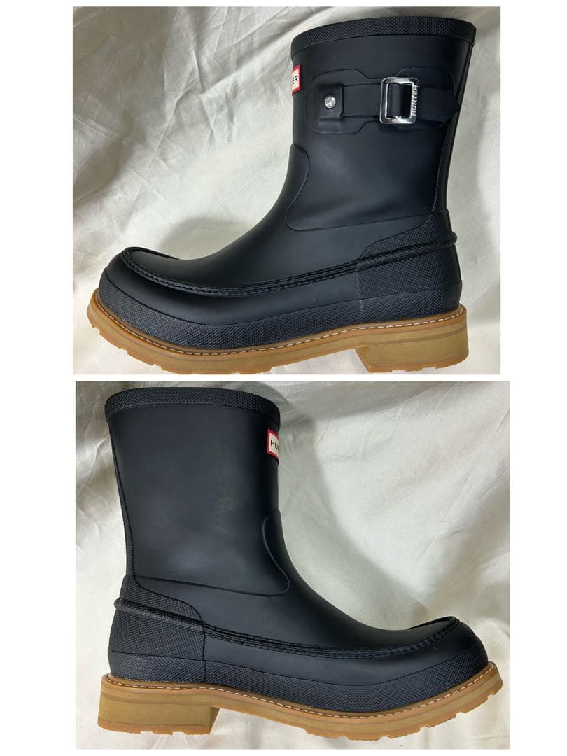 綺麗】HUNTER オリジナル モックトゥ ショートブーツ ブラック 27